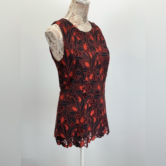 Ann Taylor Red and Black Fitted Embellished Tank Top - Picture 6 of 13